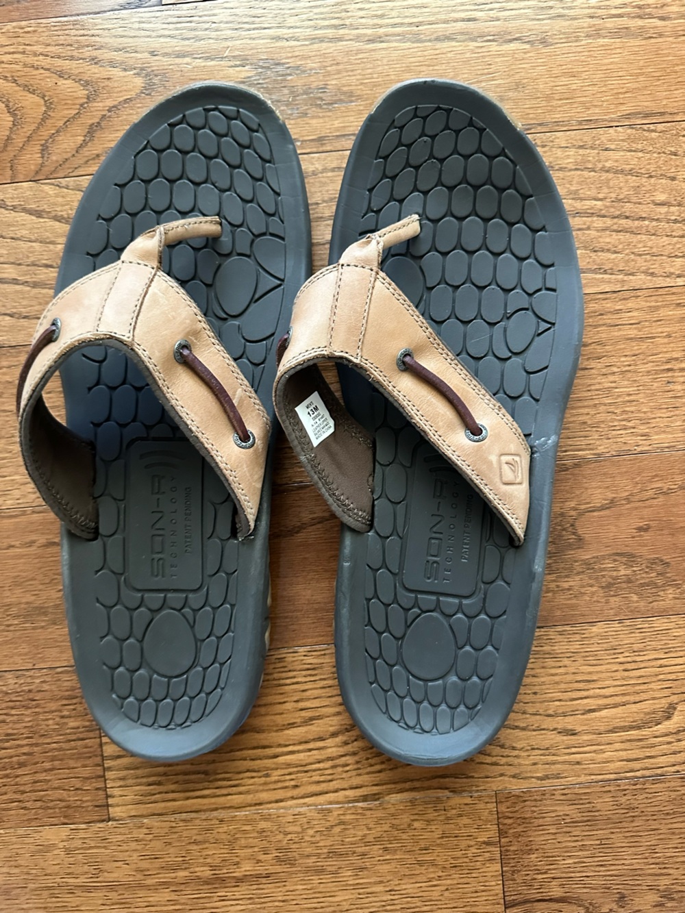 Men’s Sandals Sperry Leather Thong Beach Boats Shoes Top Sider Size 13 Baitfish